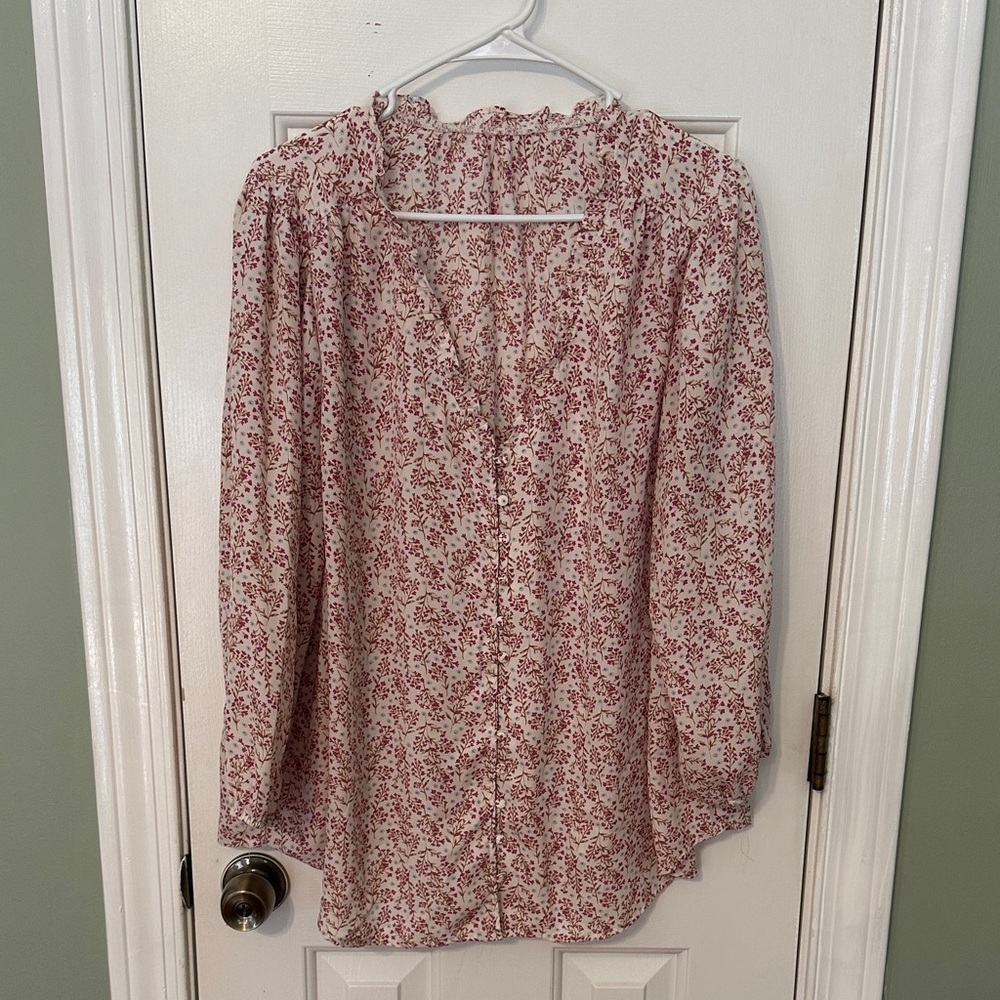 Floral Button-Up Blouse